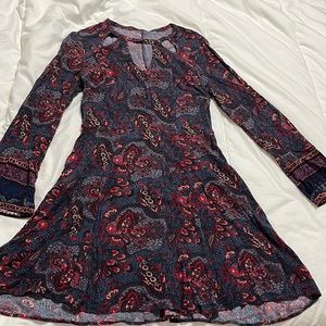 Paisley long sleeve dress